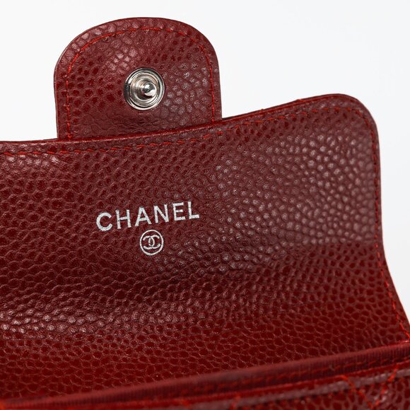Chanel Red Caviar Leather Quilted Card Holder - Picture 8 of 11
